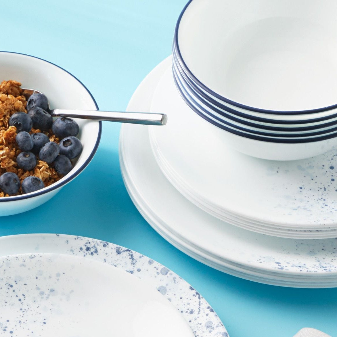 Corelle® Indigo Speckle 18-piece Dinnerware Set. Service for 6 - Image 2