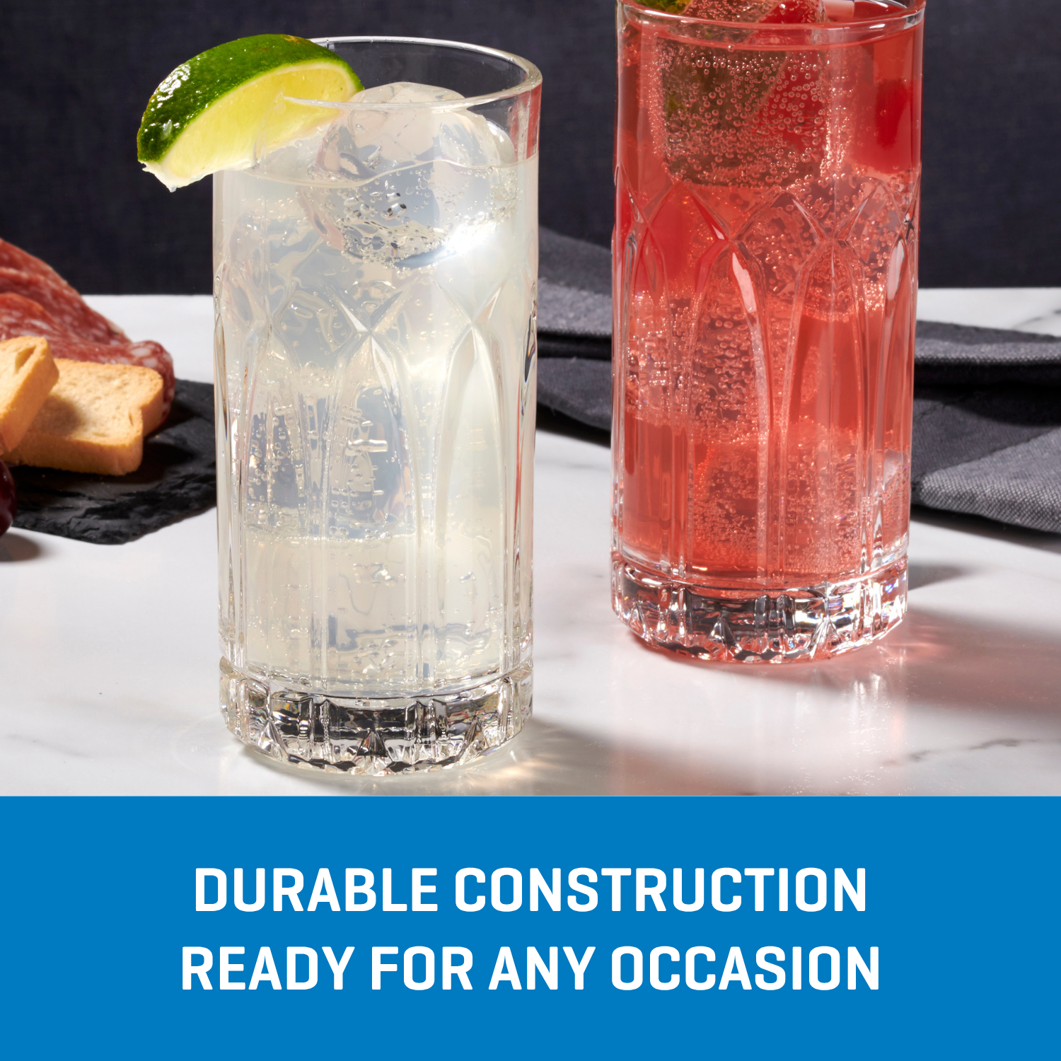 Ocean Glassware Traze PST Highball Glasses (4-Pieces). 12-ounce. Dishwasher Safe - Image 4