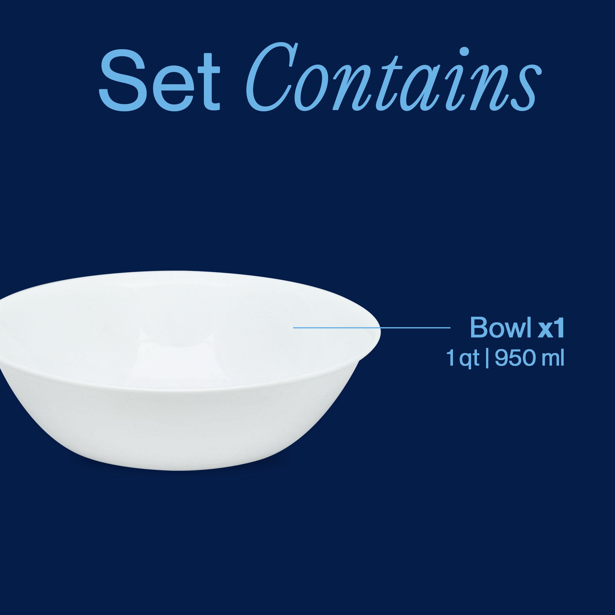 Corelle® Winter Frost White 1-quart Large Serving Bowl - Image 3
