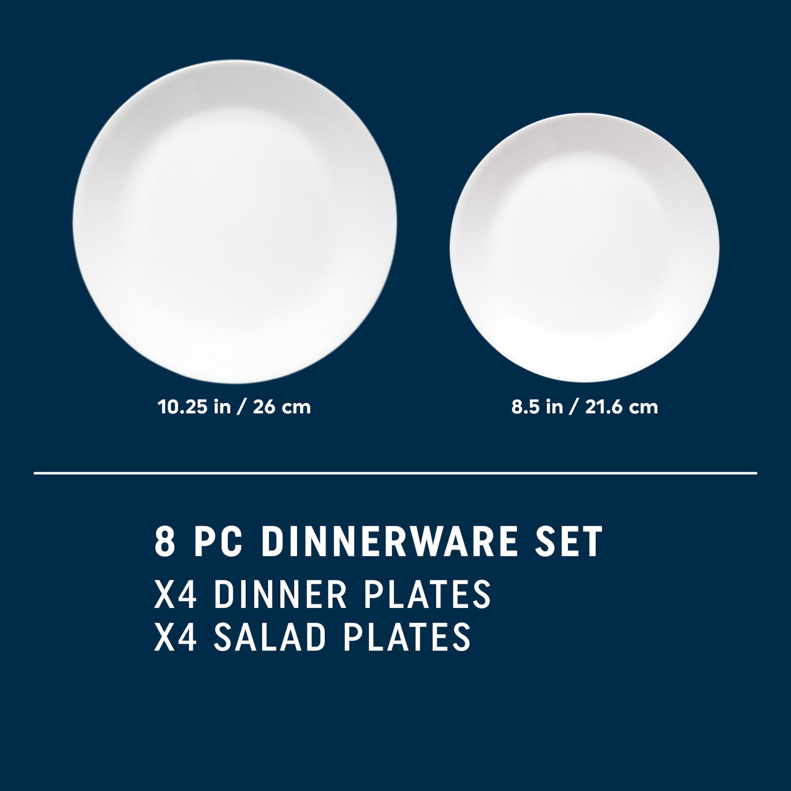 Corelle® Shimmering White Salad and Dinner Plates Set. 8-pack - Image 6