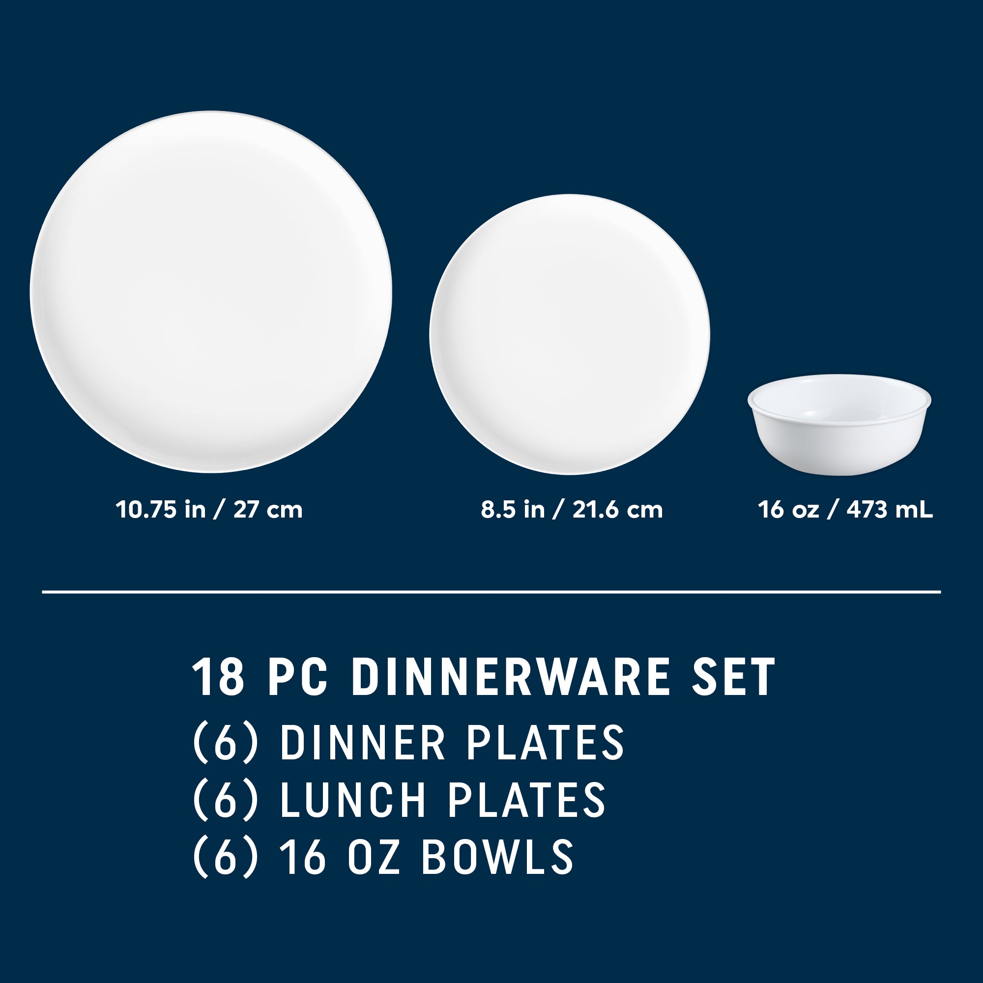 Corelle® Modern Rounds 18-piece Dinnerware Set. Service for 6 - Image 6